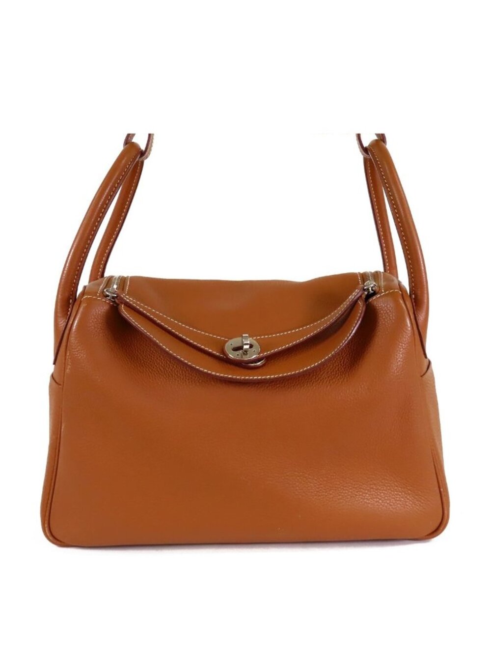 Hermes Lindy 30 Gold Silver Taurillon 2-Way Shoulder Bag